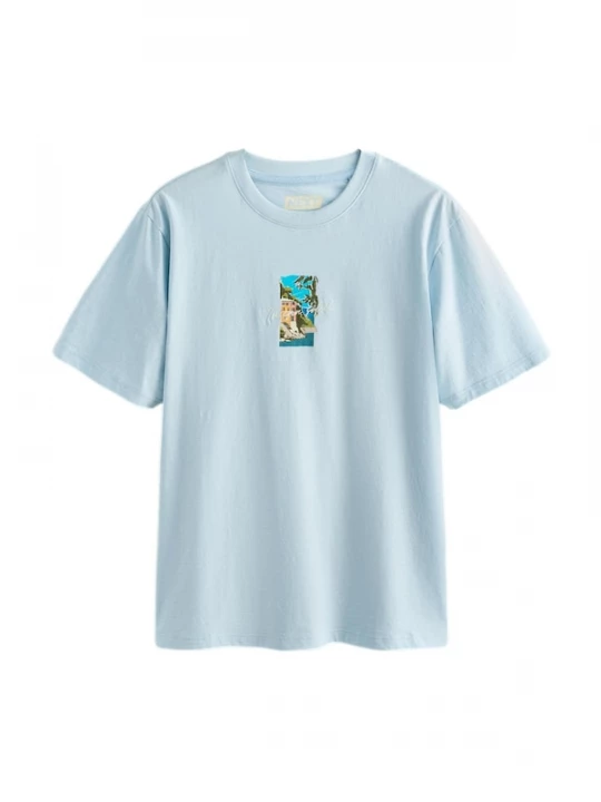 Foto van product Next Shirt lichtblauw / olijfgroen / abrikoos / watermeloen rood