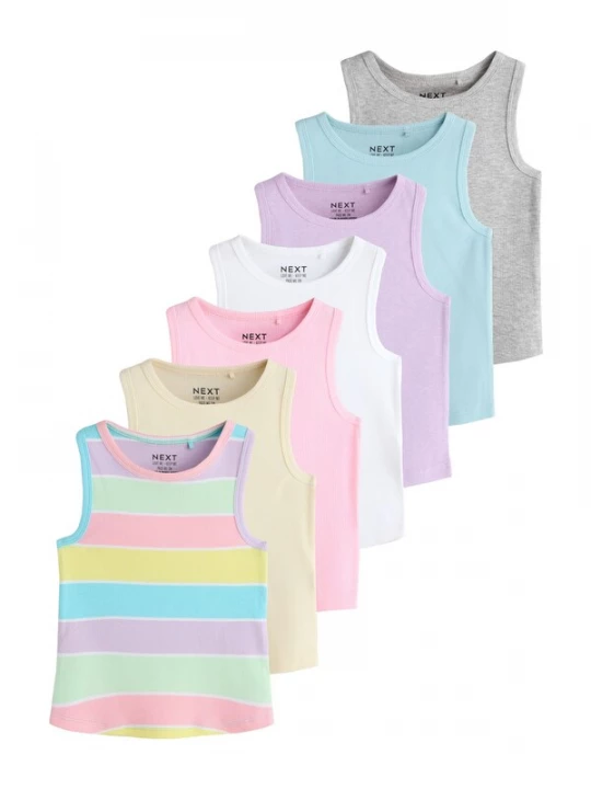 Foto van product Next Shirt lichtblauw / pasteelgeel / grijs gemêleerd / lavendel / rosa / wit