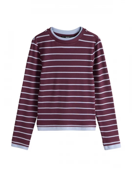 Foto van product Next Shirt lichtblauw / wijnrood