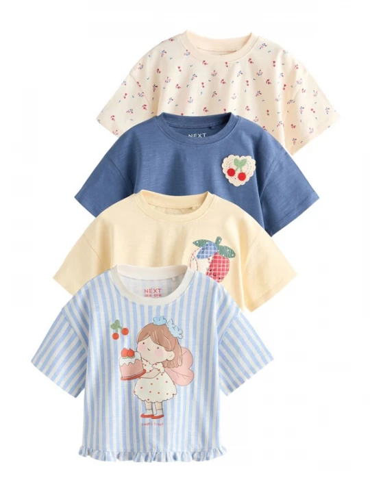Foto van product Next Shirt marine / lichtblauw / geel / rood