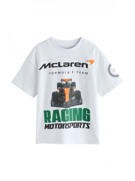 Foto van product Next Shirt 'McLaren' donkergroen / donkeroranje / zwart / wit
