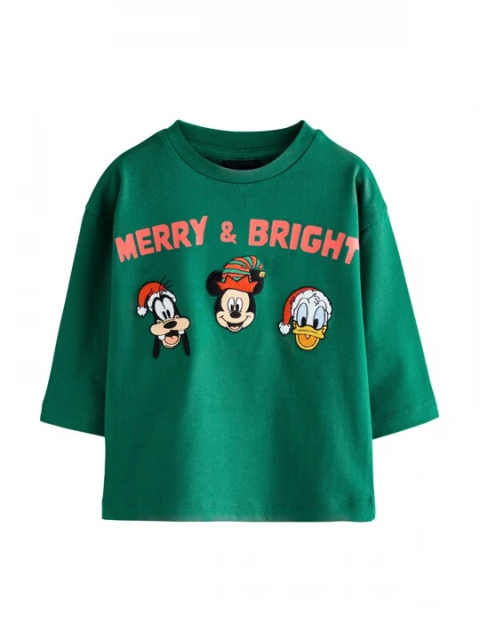 Foto van product Next Shirt 'Mickey Mouse' donkergroen / rood