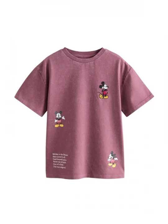 Foto van product Next Shirt 'Mickey Mouse' geel / bourgogne / zwart / wit