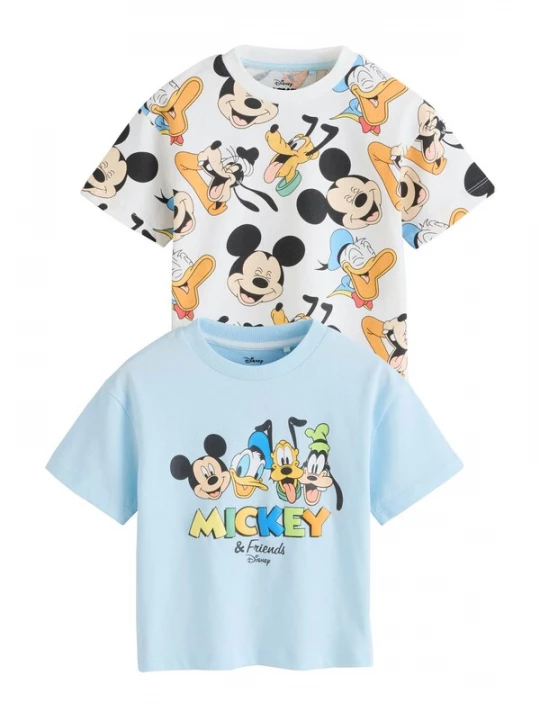 Foto van product Next Shirt 'Mickey Mouse' lichtblauw / lichtgroen / oranje / zwart / wit