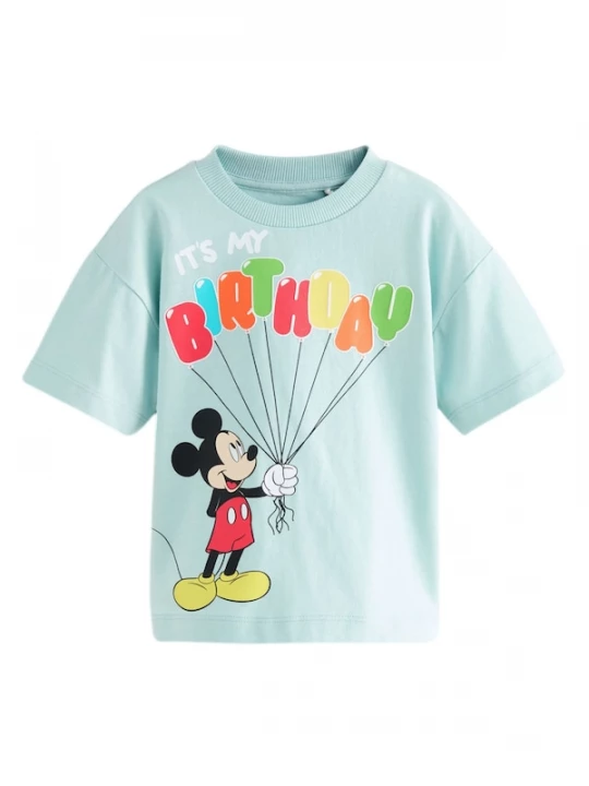 Foto van product Next Shirt 'Mickey Mouse' pastelblauw / geel / rood / zwart