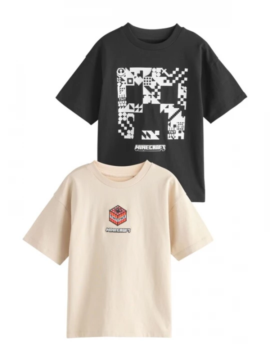 Foto van product Next Shirt 'Minecraft' beige / gemengde kleuren / zwart
