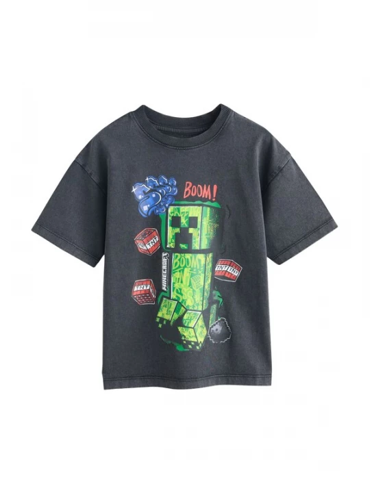 Foto van product Next Shirt 'Minecraft' blauw / antraciet / limoen / rood