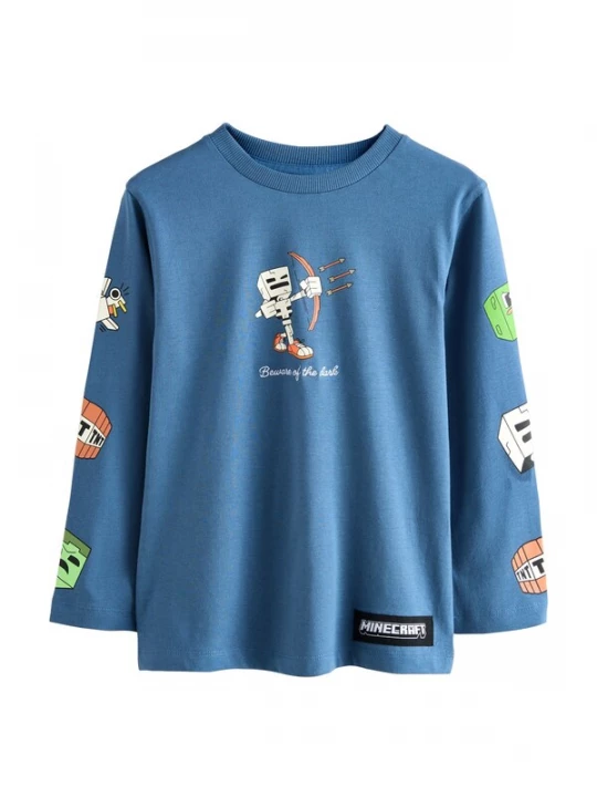 Foto van product Next Shirt 'Minecraft' saffier / lichtgroen / lichtrood / wit