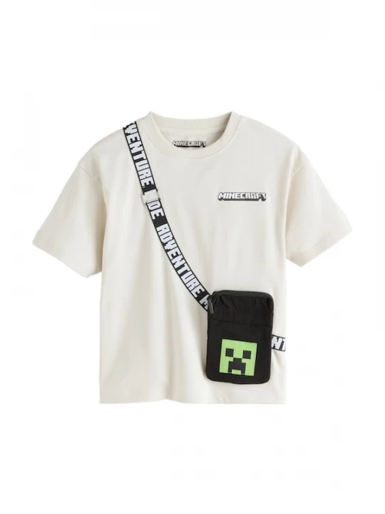 Foto van product Next Shirt 'Minecraft' stone grey / zwart