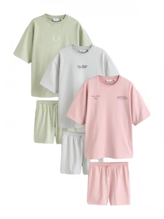 Foto van product Next Shirt mintgroen / pastelgroen / oudroze / zwart