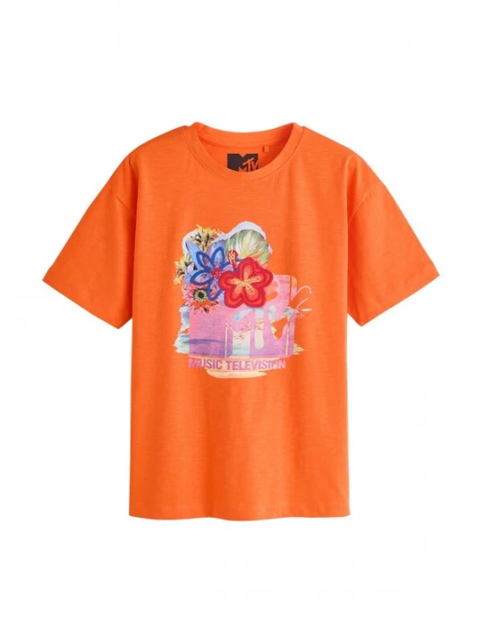 Foto van product Next Shirt 'Mtv' blauw / neonoranje / rosa / rood