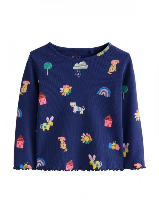 Foto van product Next Shirt navy / geel / jade groen / wit