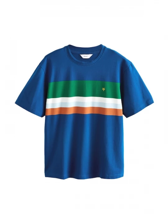 Foto van product Next Shirt navy / grasgroen / donkeroranje / wit