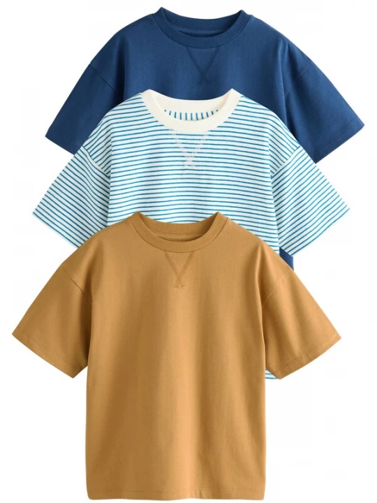 Foto van product Next Shirt navy / lichtblauw / mosterd / wit