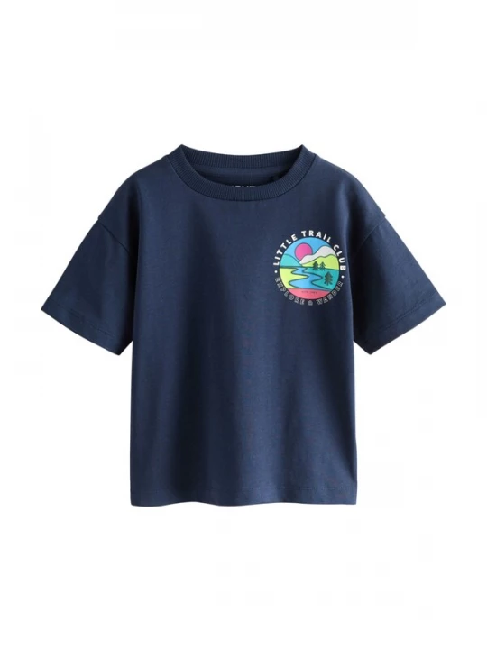 Foto van product Next Shirt navy / lichtblauw / pink / wit