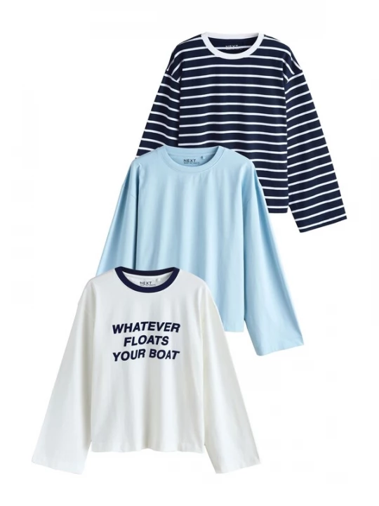 Foto van product Next Shirt navy / lichtblauw / wit
