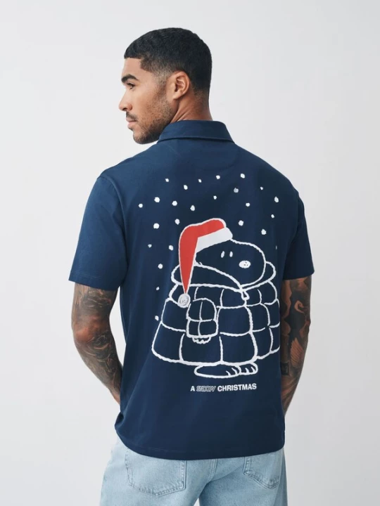 Foto van product Next Shirt navy / lichtrood / wit