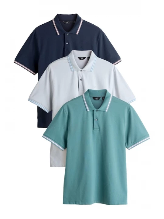 Foto van product Next Shirt navy / pastelblauw / jade groen / wit