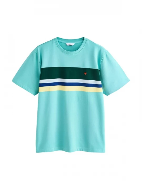 Foto van product Next Shirt navy / turquoise / lichtgeel / donkergroen