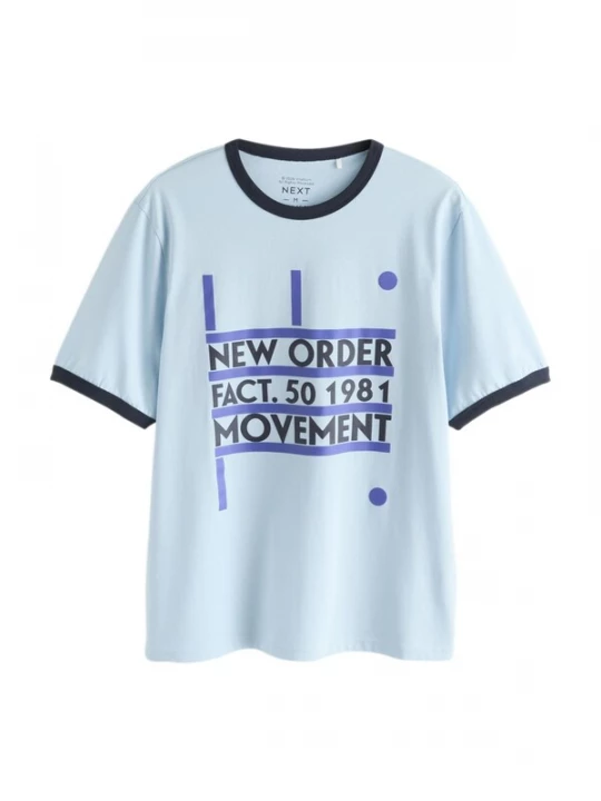 Foto van product Next Shirt 'New Order Ringer' blauw / navy / lichtblauw