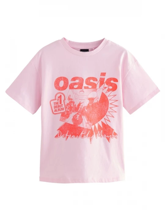 Foto van product Next Shirt 'Oasis License Band' rosa / knalrood