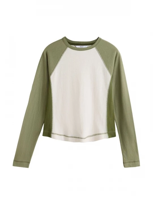 Foto van product Next Shirt olijfgroen / natuurwit