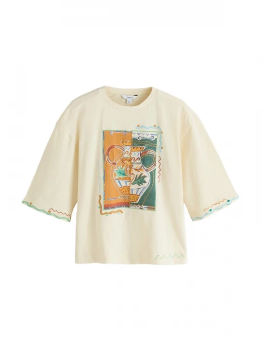 Foto van product Next Shirt pasteelgeel / donkergeel / groen