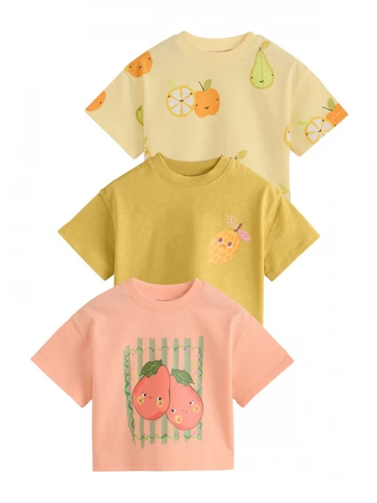 Foto van product Next Shirt pasteelgeel / groen / pasteloranje / wit