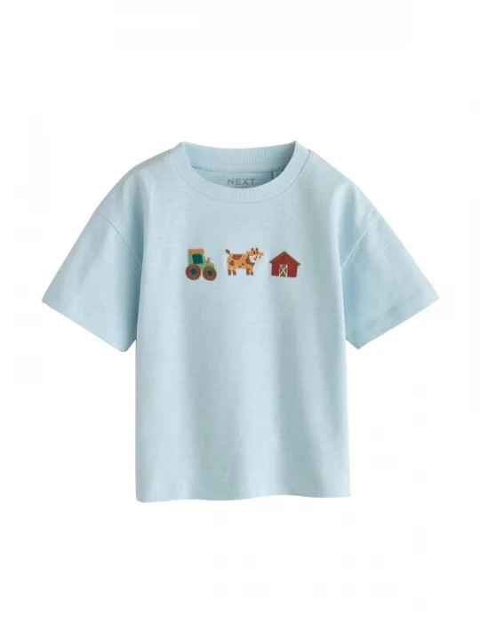 Foto van product Next Shirt pastelblauw / bruin / roestbruin / mintgroen