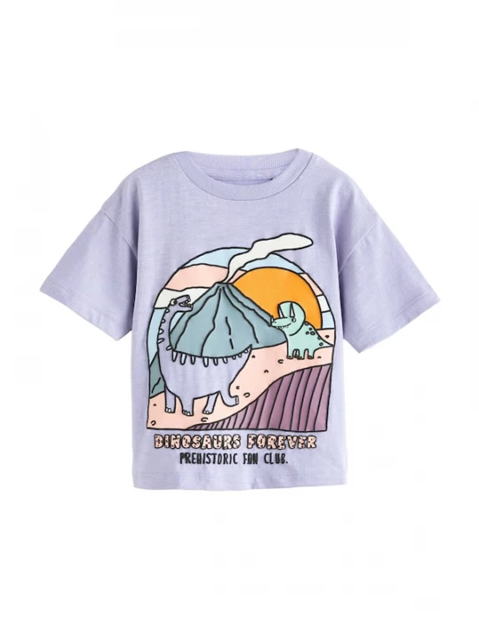 Foto van product Next Shirt pastelblauw / lavendel / oranje / zwart
