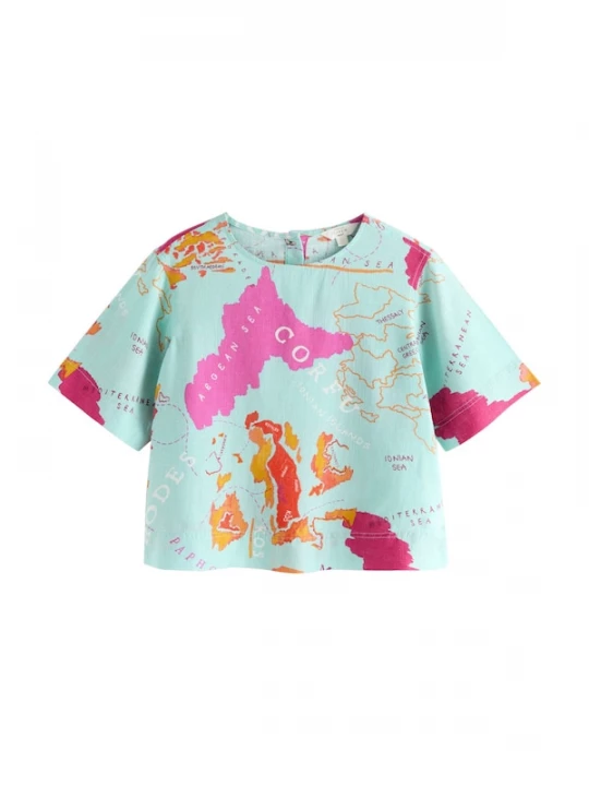 Foto van product Next Shirt pastelblauw / oranje / eosine / donkerroze