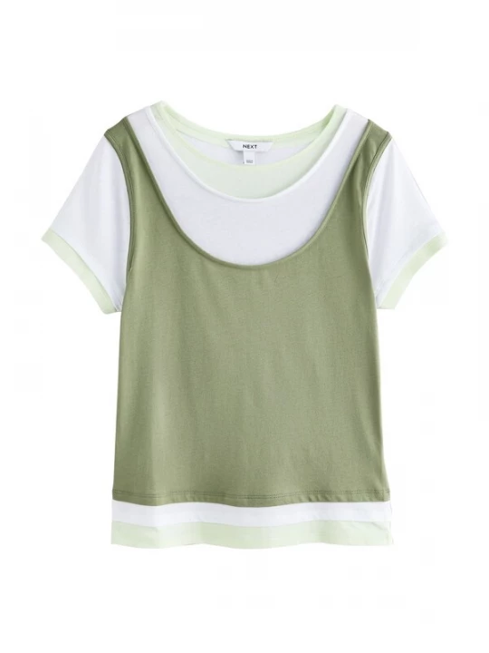 Foto van product Next Shirt pastelgroen / wit