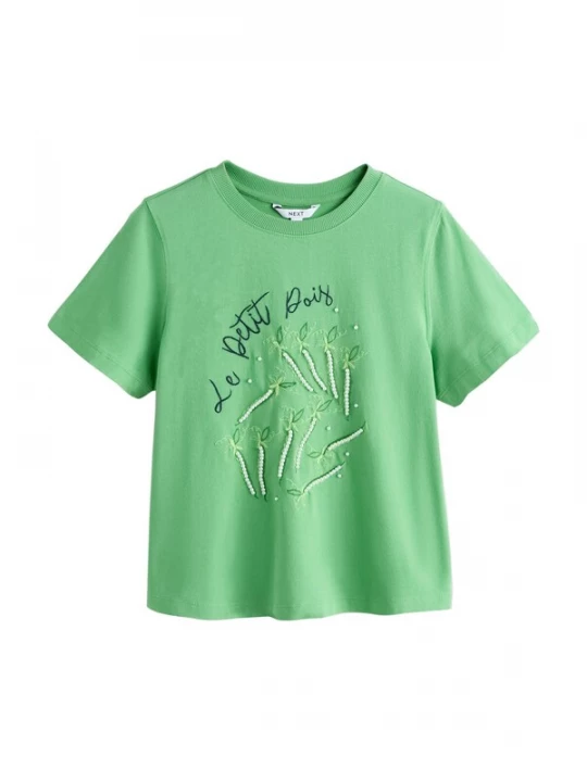 Foto van product Next Shirt 'Petit Pois' navy / groen / lichtgroen / parelwit