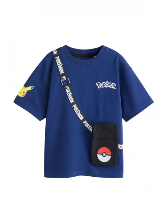 Foto van product Next Shirt 'Pokemon' donkerblauw / geel / zwart / wit