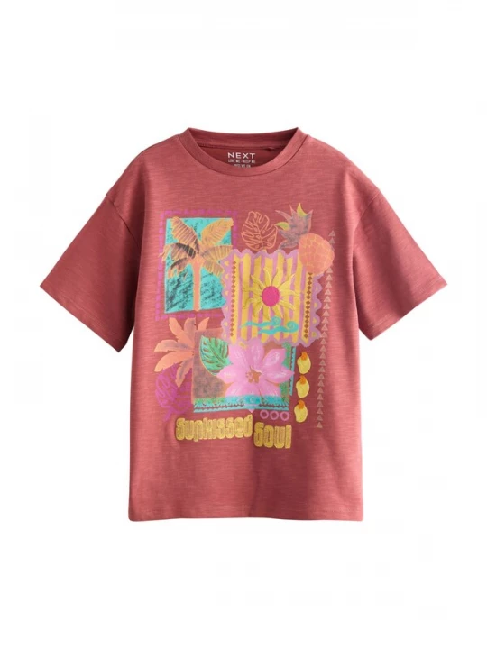Foto van product Next Shirt roestbruin / geel / jade groen / pink