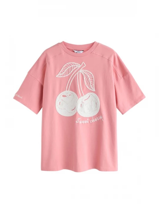 Foto van product Next Shirt rosa / wit