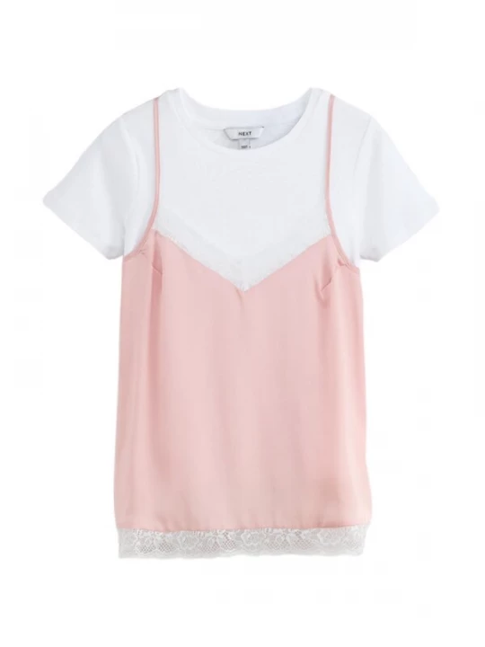 Foto van product Next Shirt rosa / wit
