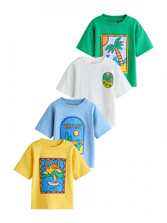 Foto van product Next Shirt royal blue / koningsblauw / geel / groen / wit