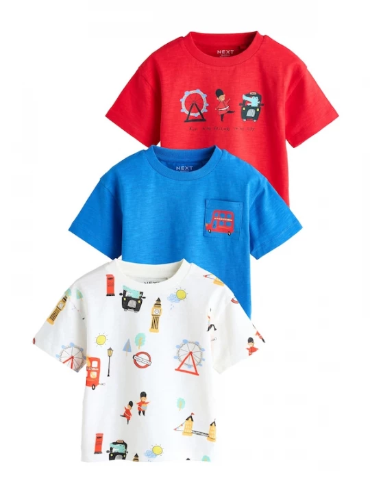 Foto van product Next Shirt royal blue / koningsblauw / rood / offwhite