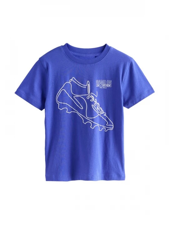 Foto van product Next Shirt royal blue / koningsblauw / wit