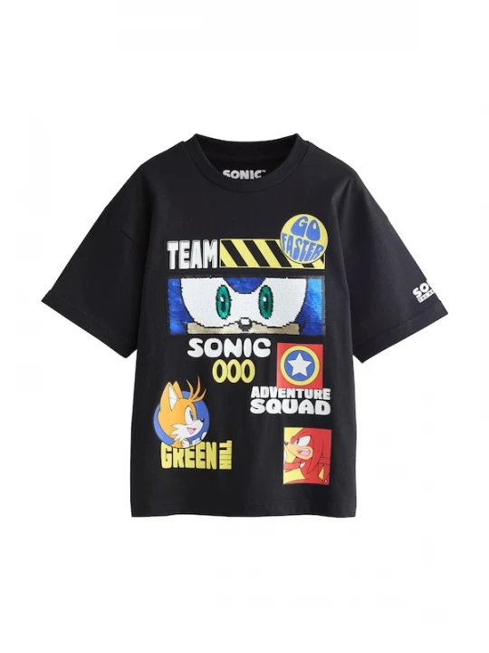 Foto van product Next Shirt 'Sonic' blauw / geel / zwart / wit