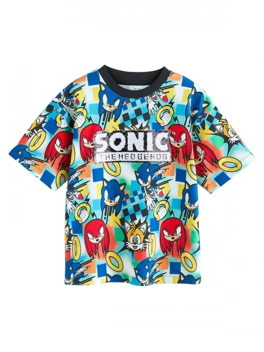 Foto van product Next Shirt 'Sonic' blauw / rood / zwart / wit