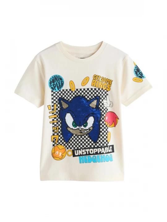 Foto van product Next Shirt 'Sonic' ecru / blauw / donkergeel / zwart