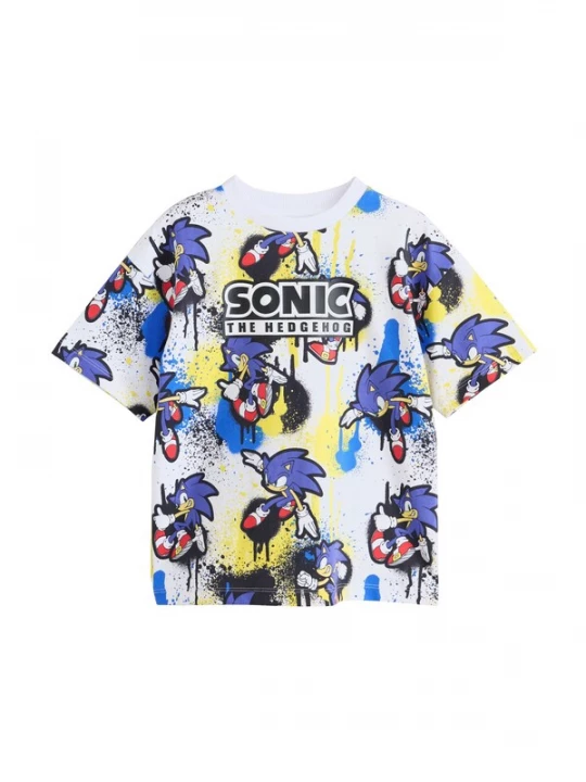 Foto van product Next Shirt 'Sonic' ecru / saffier / geel / zwart