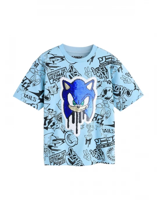 Foto van product Next Shirt 'Sonic' royal blue / koningsblauw / lichtblauw / zwart / wit