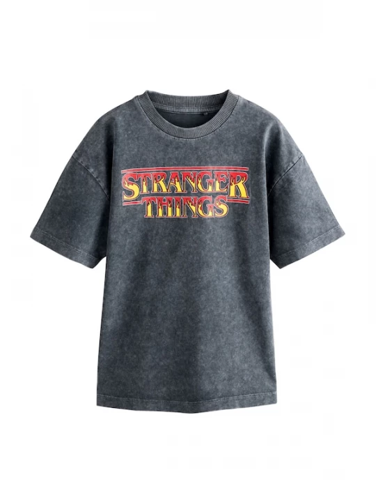 Foto van product Next Shirt 'Stranger Things' geel / antraciet / rood
