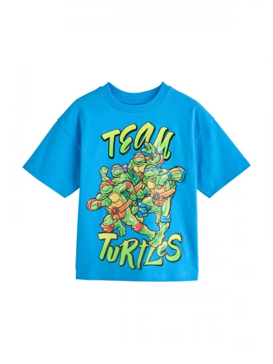 Foto van product Next Shirt 'Teenage Mutant Ninja Turtles' neonblauw / lichtbruin / lichtgeel / lichtgroen