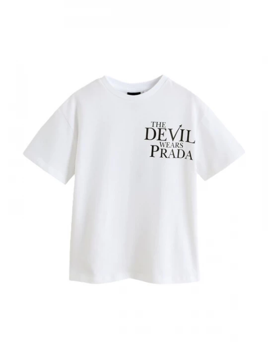 Foto van product Next Shirt 'The Devil Wears Prada' zwart / wit