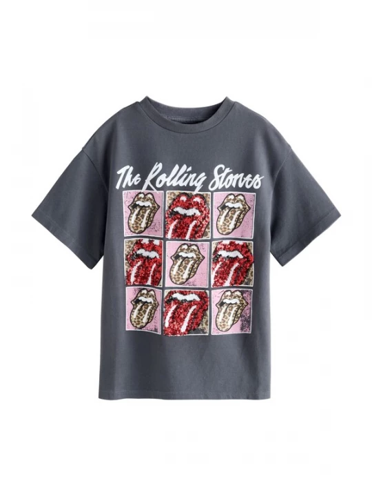 Foto van product Next Shirt 'The Rolling Stones' beige / donkergrijs / rosa / rood