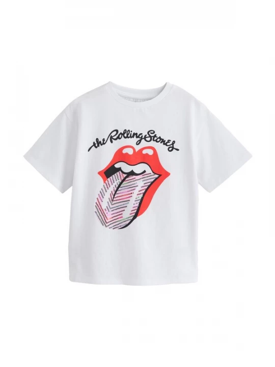 Foto van product Next Shirt 'The Rolling Stones' oudroze / rood / zwart / wit